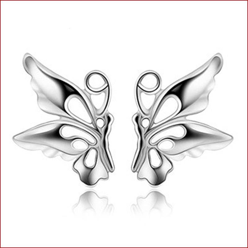 Korean Butterfly Earrings: Cute Silver-Plated Jewelry for Women