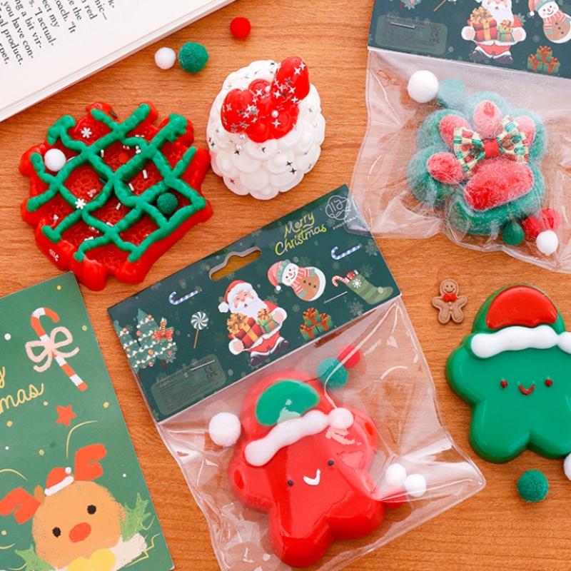 Cute Cartoon Christmas Theme Simulation Squeeze Toys Pinch Decompression Stress Toys Gifts