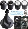 Full Kit Leather Gear Shift Knob Boot Cover for Volkswagen VW Transporter T5 T5.1 T6 MKV 03-2011 5/6 Speed Gaiter Knobs