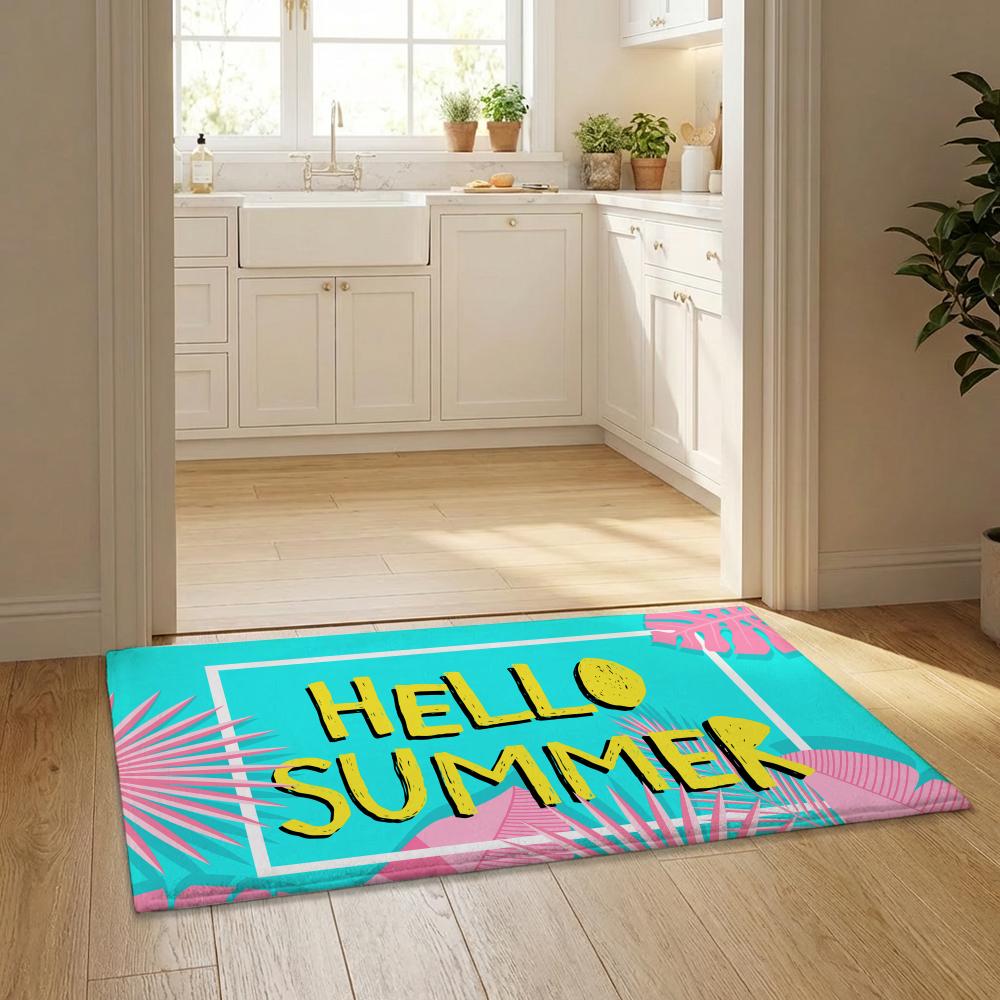 It s Summer Time Floor Mat Flannel Door Mat Non-Slip Bedroom Living Room Home Decor 40x60cm