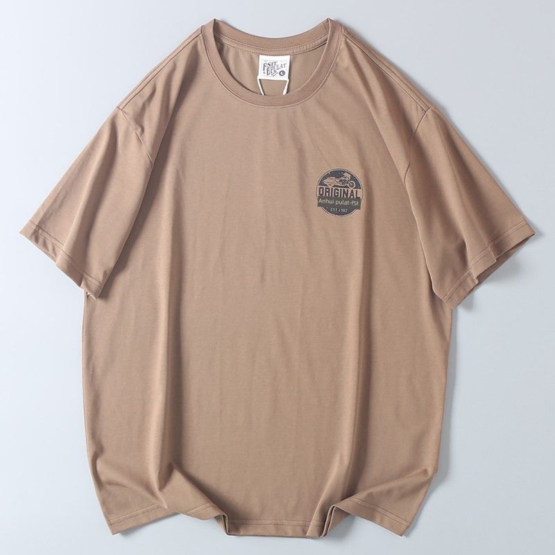 Fashionable American-Style Printed Short-Sleeve T-Shirt for Men, Summer Casual Round-Neck Top, Export Surplus with Tags Removed