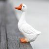 Penguin Ornament Real-looking Wooden Goose Animal Theme Small Size Penguin Carving Ornament for Desktop