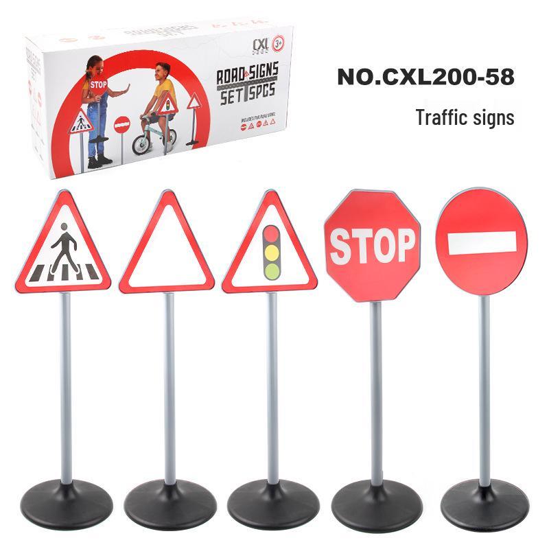 Children's Traffic Light Toy - Educational Road Sign Model and Scene Ornament
