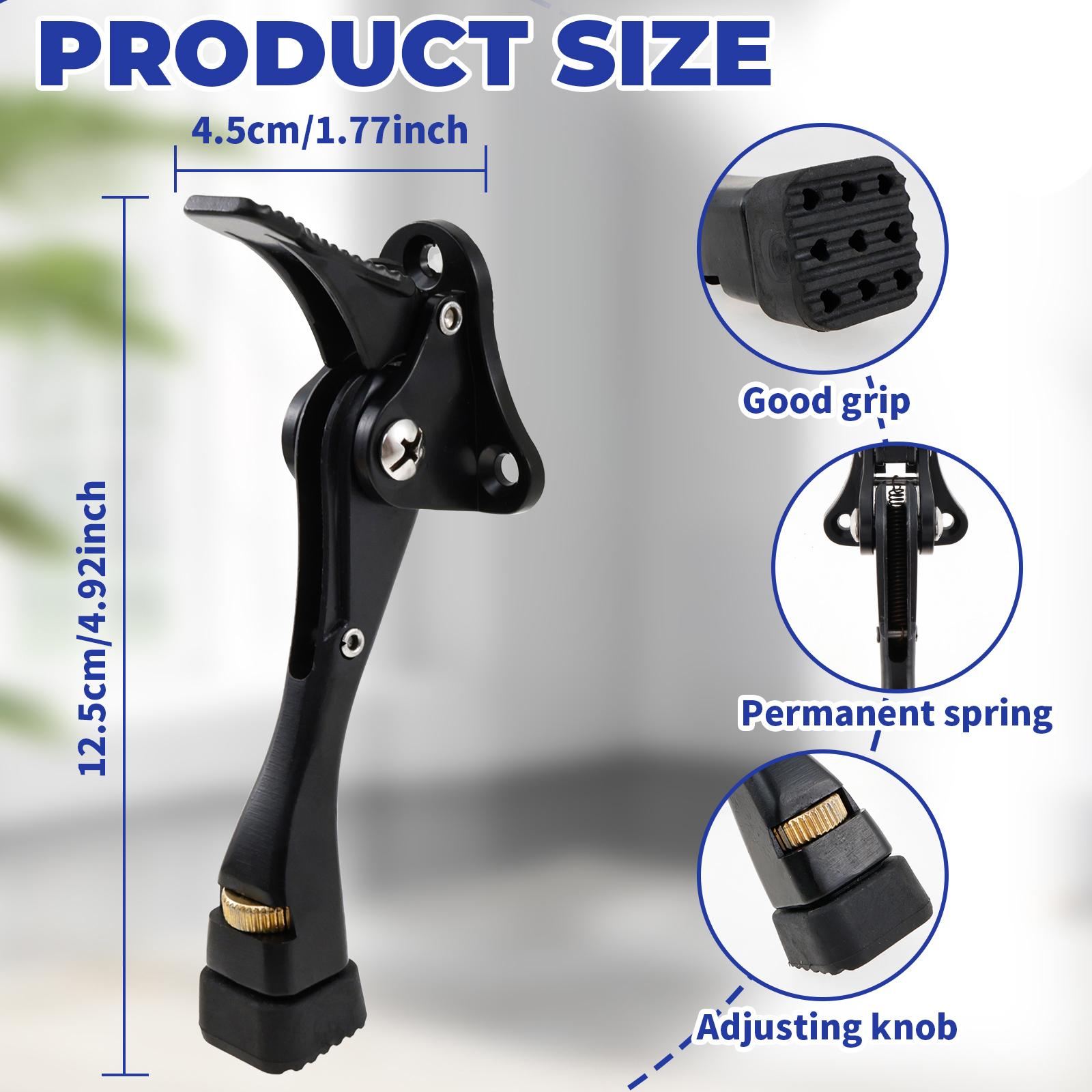 

4Pcs Door Stopper Aluminum Alloy One Touch Kickdown Door Stop Adjustable Height Wear Resistant Door Stopper for Apartment Garage 2PCS чорний