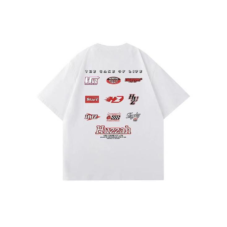 

Футболка с короткими рукавами American Retro High Street, мужская футболка высокого качества Ruan Shuai Oumei, модная брендовая пара 3XL белый