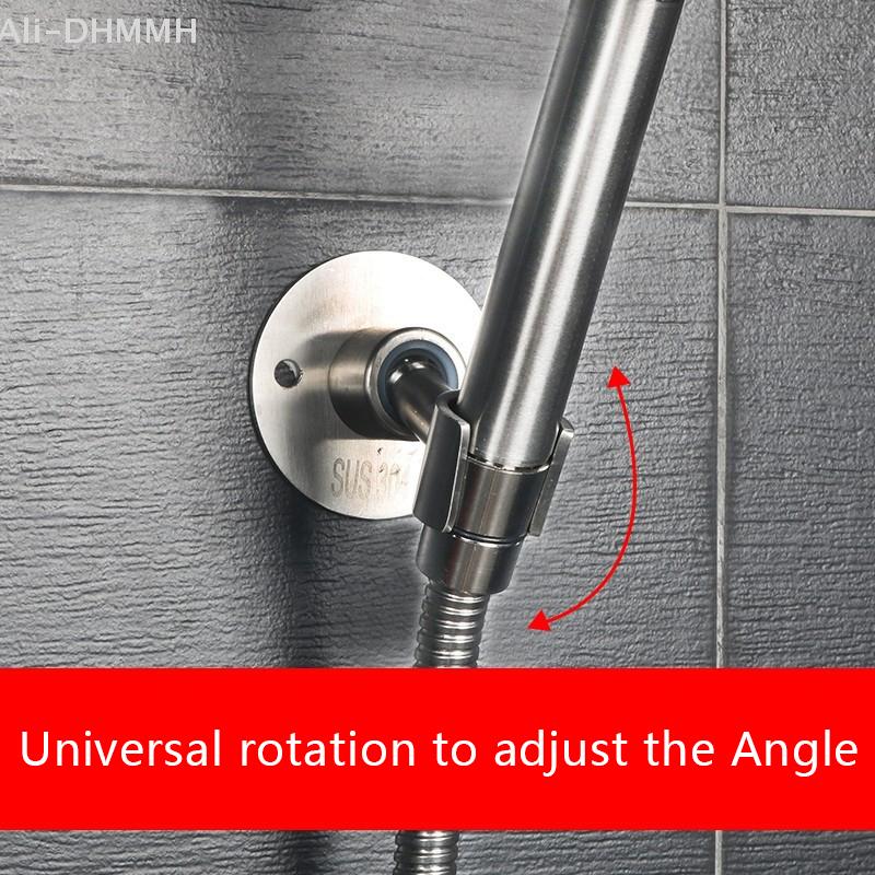Stainless Steel Shower Head Holder Wall Mounted Heavy Duty Adjustable Angle Easy Install Bathroom Accessory with Screws Home And