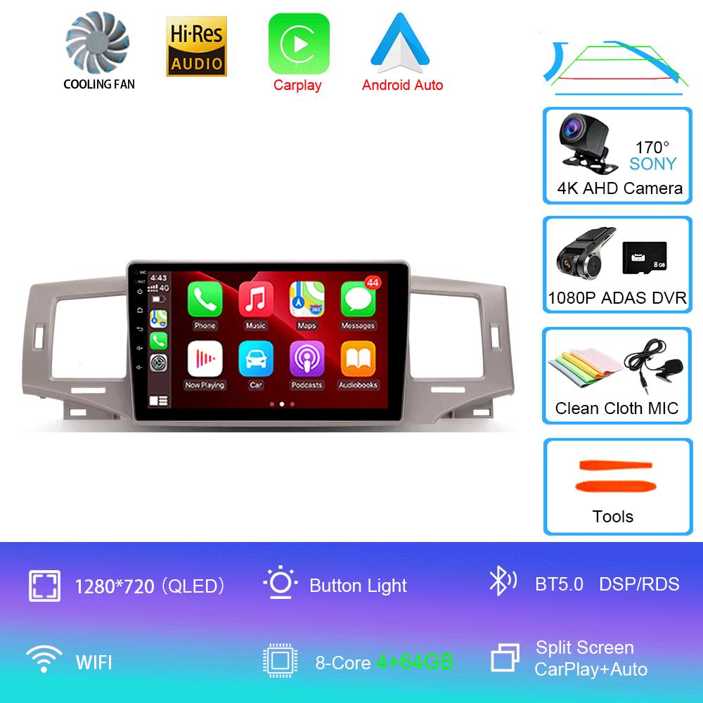 Car Radio Android 14 Carplay Auto Multimedia Player For Toyota Corolla 9 E120 2004-2006 WIFI+4G Autoradio Stereo 2din Head Unit