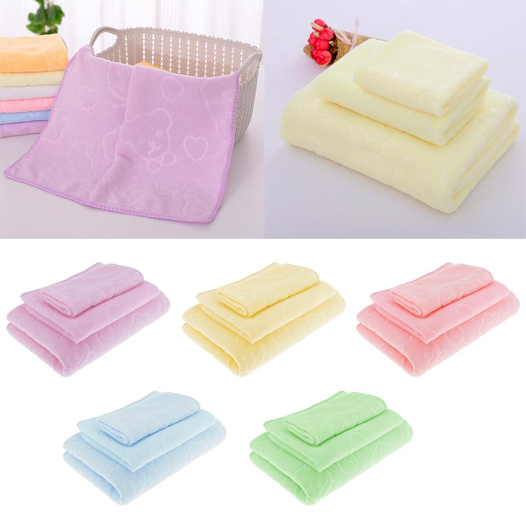 3 Sizes Sets Bathroom Gym Bathtowel Bath Sheet Solid Color