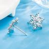 Sterling Silver Snowflake Stud Earrings with Marquise Cut Diamonds – Elegant Women's Christmas Fashion
