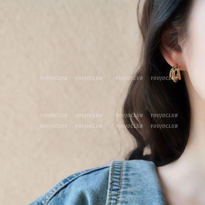 

New York City Classic Fashion Metal Mosquito Coil Earrings A Pair of Gold Mosquito Coil Ear Clips#Y512 L