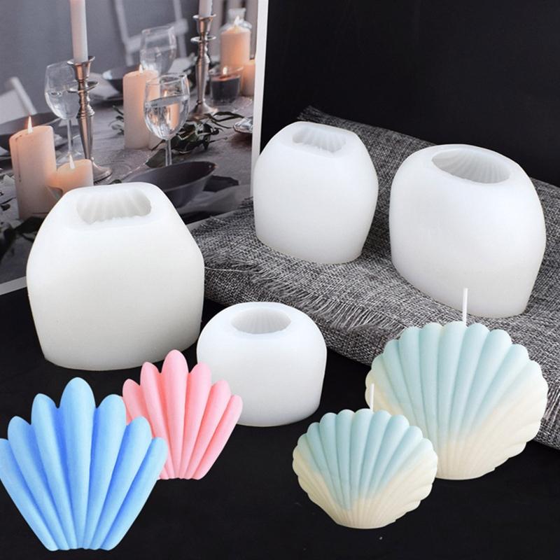 Creative 3D for Shell Candle Mould Silicone Moulds Non-stick Seashell Plaster Molds for Epoxy Resin Polyester Resins