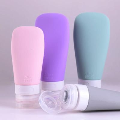 Portable Leakproof Silicone Travel Bottle Cosmetic Bottle Shampoo Empty Bottle Facial Cleanser Lotion Bottle Pump Travel Bottle