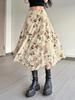 Spicy Floral Ruffle Mesh Skirt - Irregular Hem for Summer Vacation