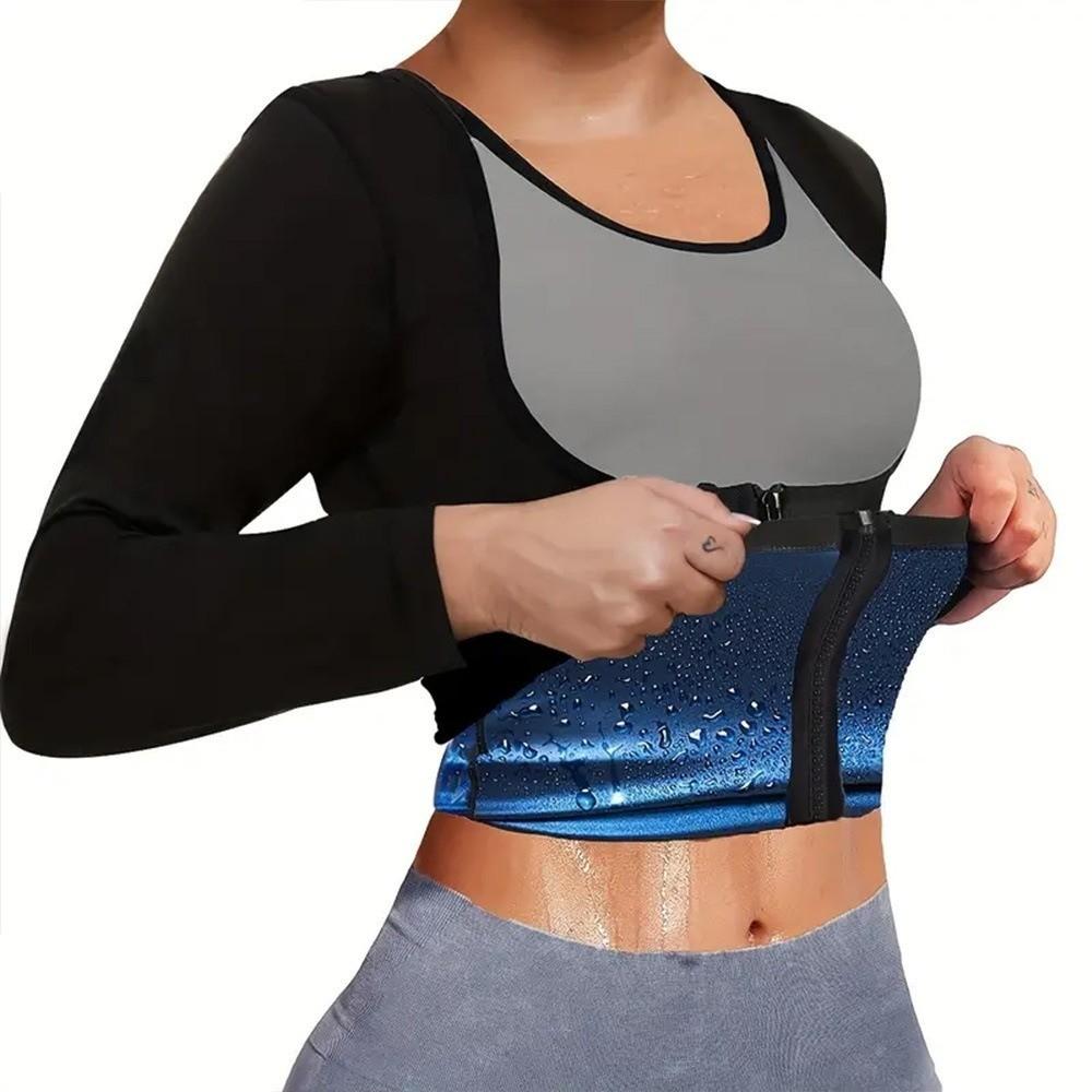 Langarm Saunazug Shirt Heißes Polymer Formwäsche Tanktop Taillentrainer Weste Saunanutzung