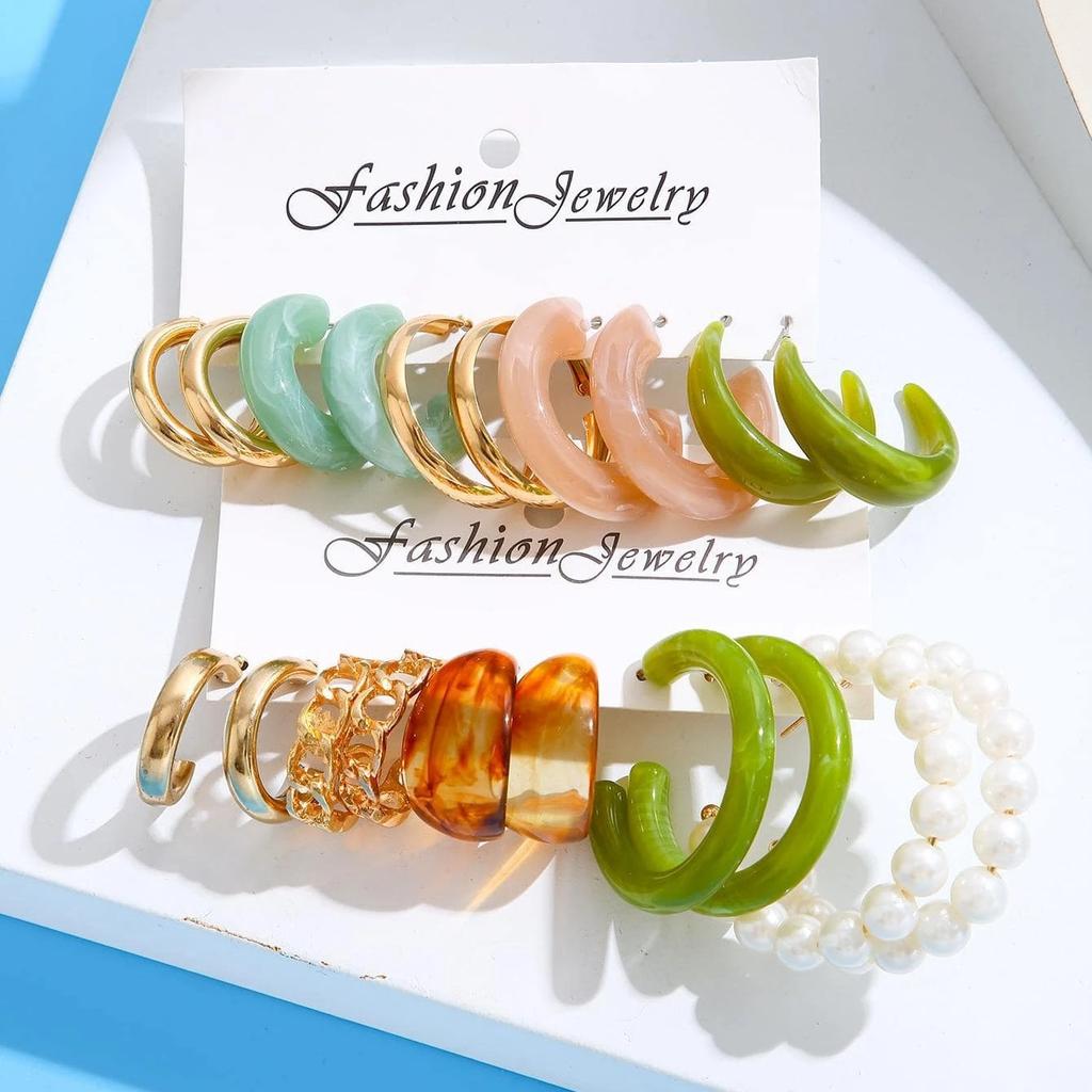 European and American hot-selling simple and exaggerated high-end earrings, earrings set 1 pair of retro alloy ear jewelry