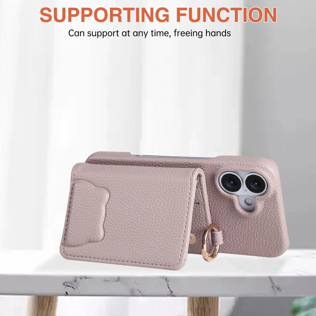 Crossbody Cards Solt Wallet Leather Cute Mirror Ring Holder Case For iPhone 16 Pro Max 15 Plus 14 13 12 11 Lanayrd Bear Cover