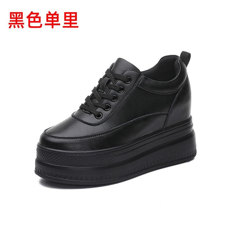 Trend autumn new muffin breathable inner height increase women's shoes mesh white shoes casual sports shoes