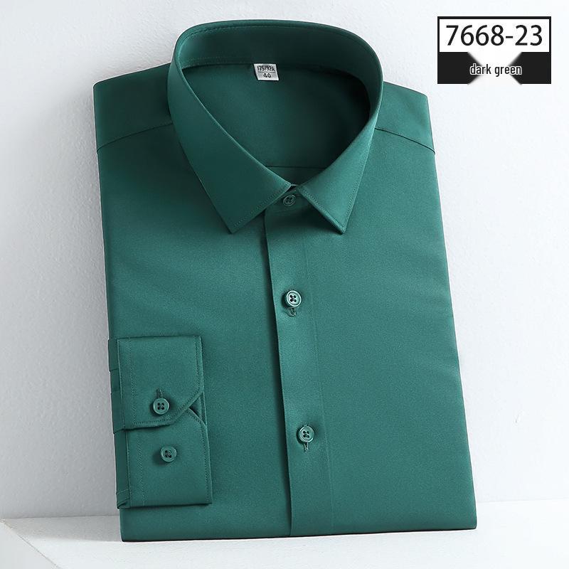 

Men s Stretch Wrinkle-Resistant Long Sleeve Solid Shirts - Business Casual & Professional Wear 45