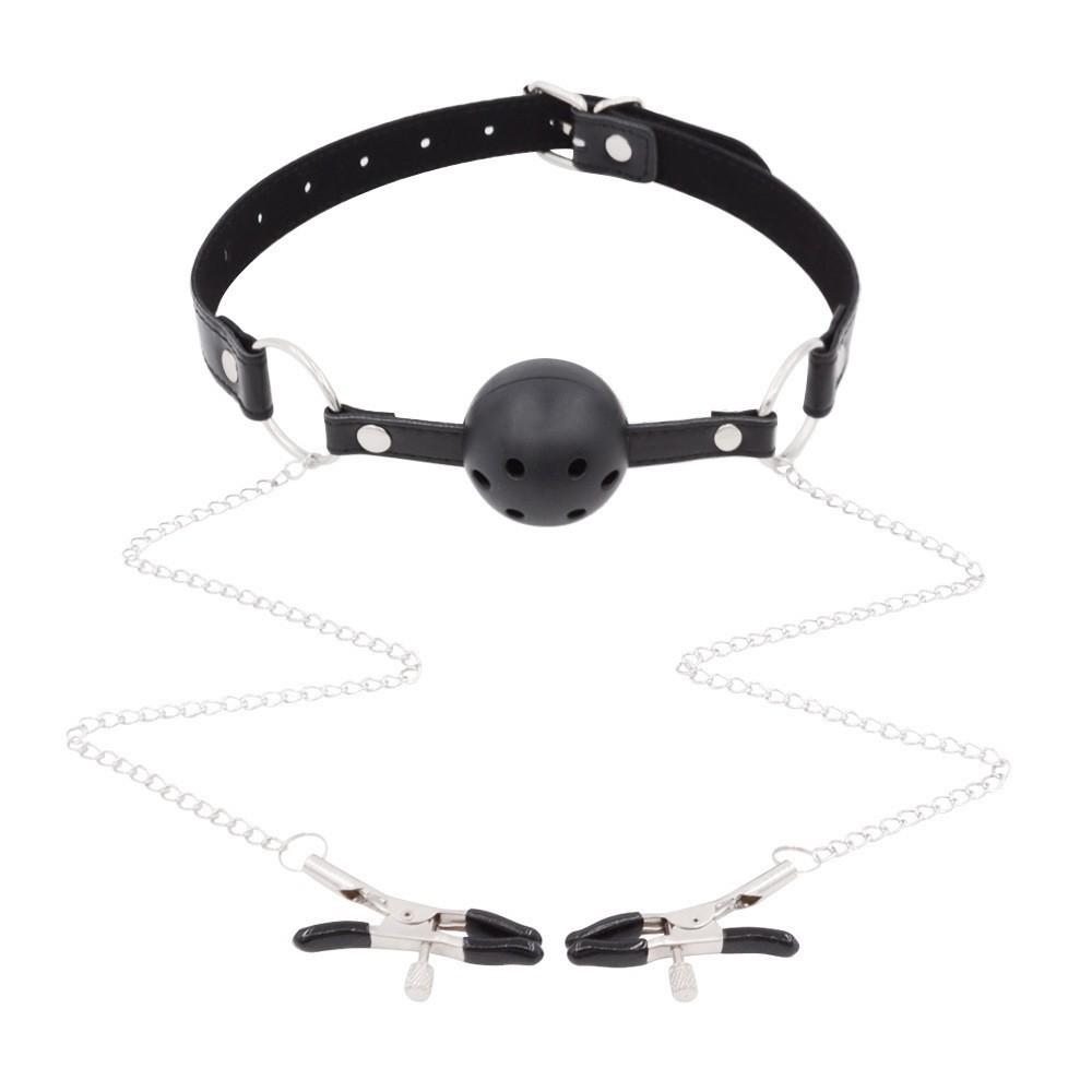 Faux Leather Mouth Gag Adjustable Plastic Ball Adult Flirting Fetish Roleplay Game Props Couples BDSM Bondage Sex Toys