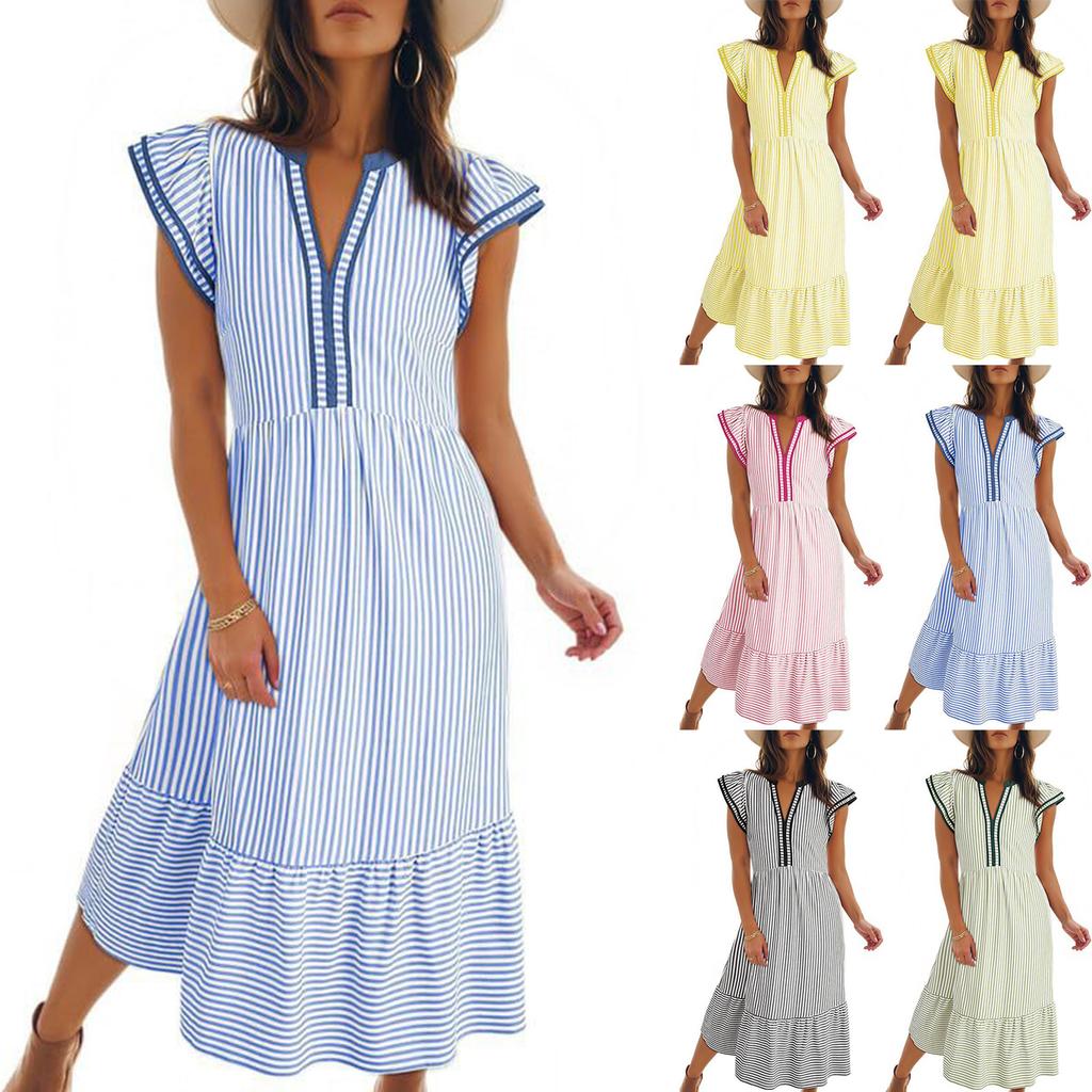 Women's V-neck Dress With Pockets