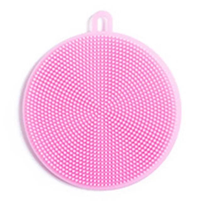 1 Pcs Dish Washing Scrubber Silicone Bowl Cleaning Brush Cloth Scouring Pad Pot Wash Kitchen Cleaner Dishwashing Sponge Tools