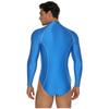 #M-4XL Mens Glossy Bodysuit Mock Neck Long Sleeve Front Zipper Leotard Jumpsuit Rash Guard for Beach Surfing Swimming Workout