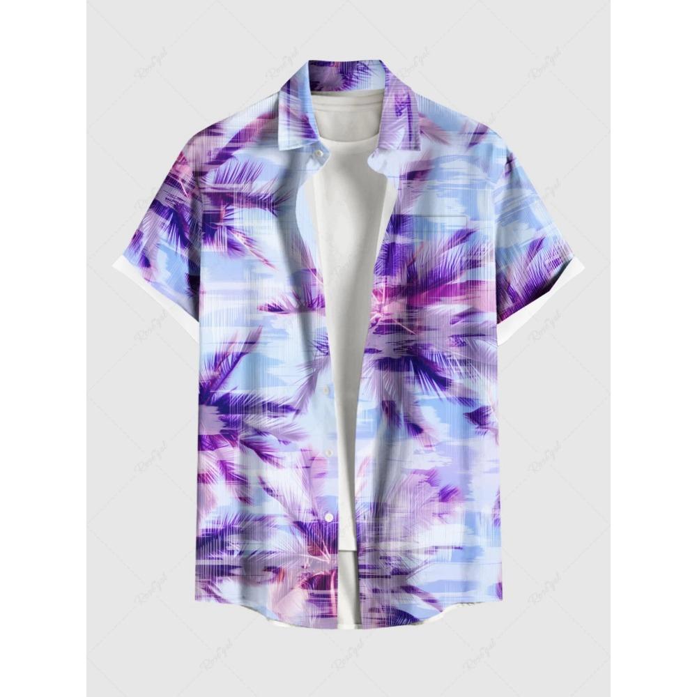 

Модные мужские гавайские рубашки с 3D-принтом, короткими рукавами, застегивающимися на пуговицы лацканами, свободные топы 2025 года, летние повседневные рубашки Aloha XXXL