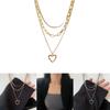 Unique Gold And Silver Heart Angel Wings Layered Necklace For Fashionable Women Style