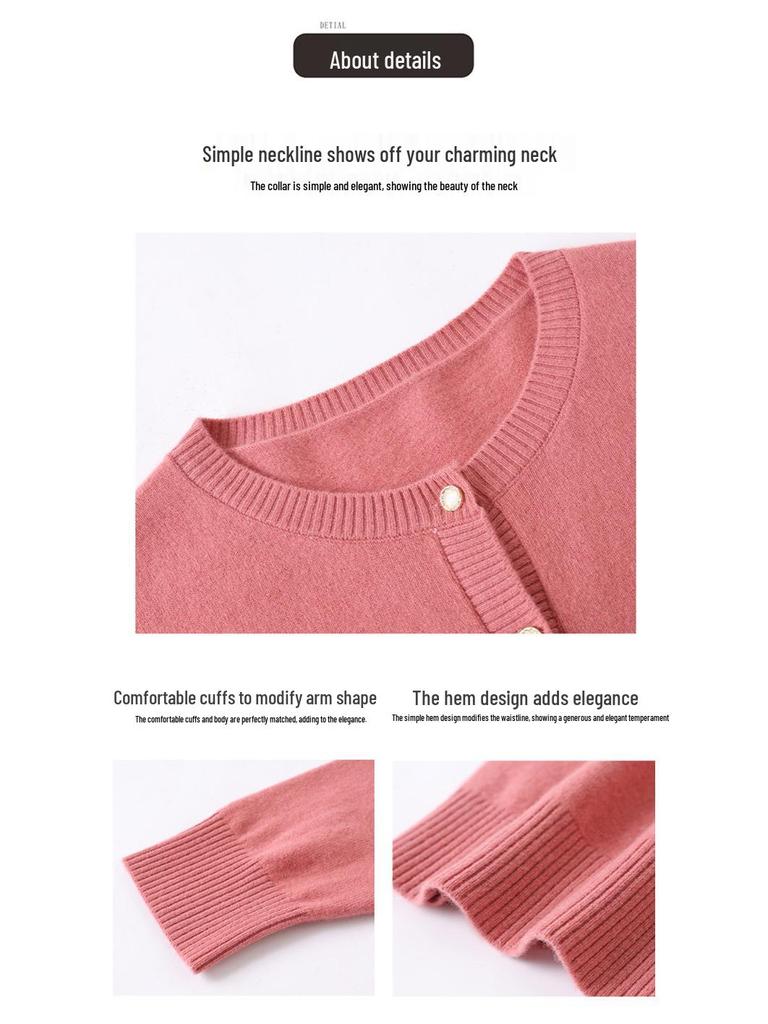 Damen 100% Woll-Cardigan-Mantel - Herbst/Winter 2025 Kollektion, Perfekt für Mittelalte & Ältere, Locker sitzender Pullover.