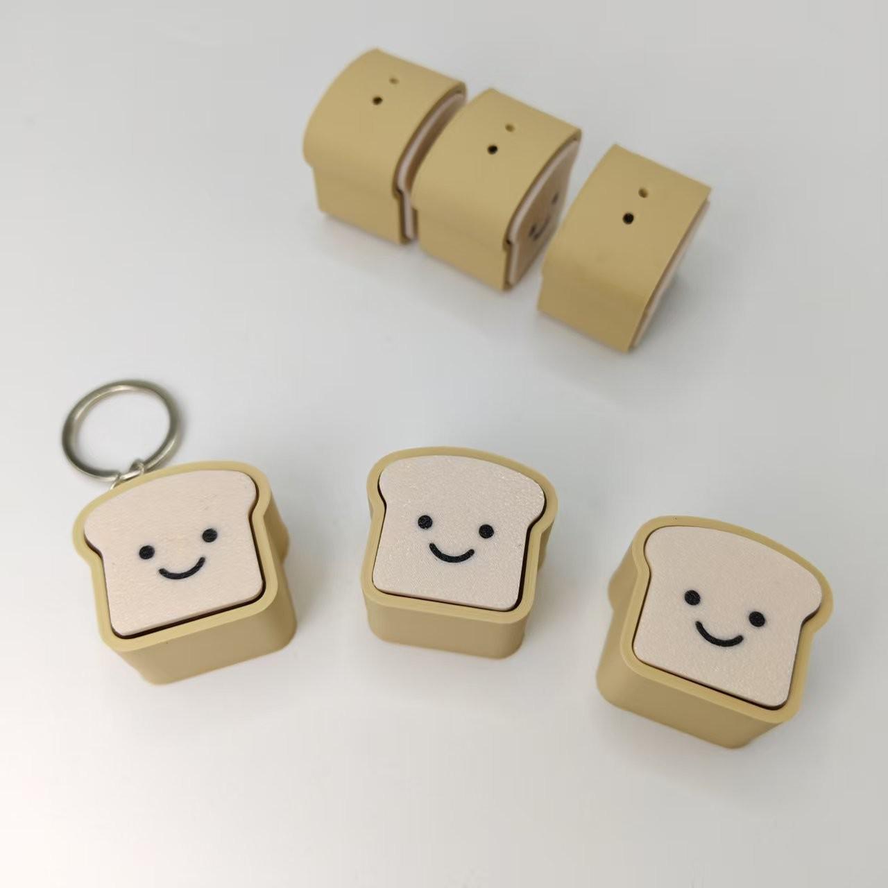 3D Toast Keycap Stress Relief Novelty Pendant Without Keychain