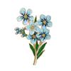 Elegant Blue Flowers Brooches For Women Unisex 2-Design Enamel Floral Plants Party Office Brooch Pins Gifts
