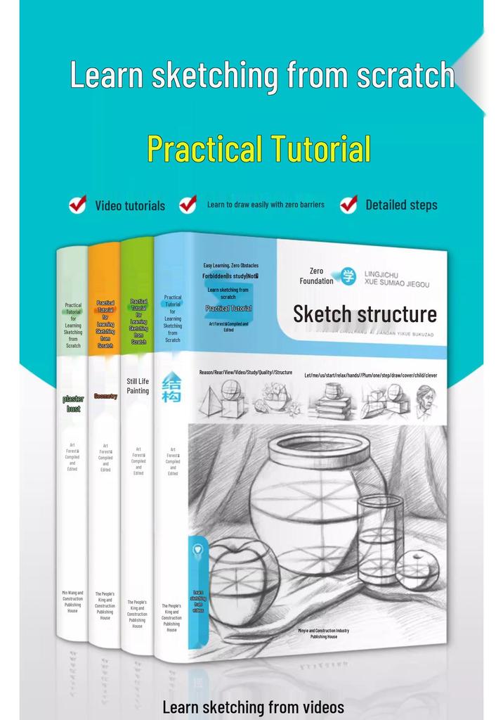 Zero-Based Guide To Sketching: Learn Structures, Still Life, Geometric Shapes, and Plaster Cast Heads