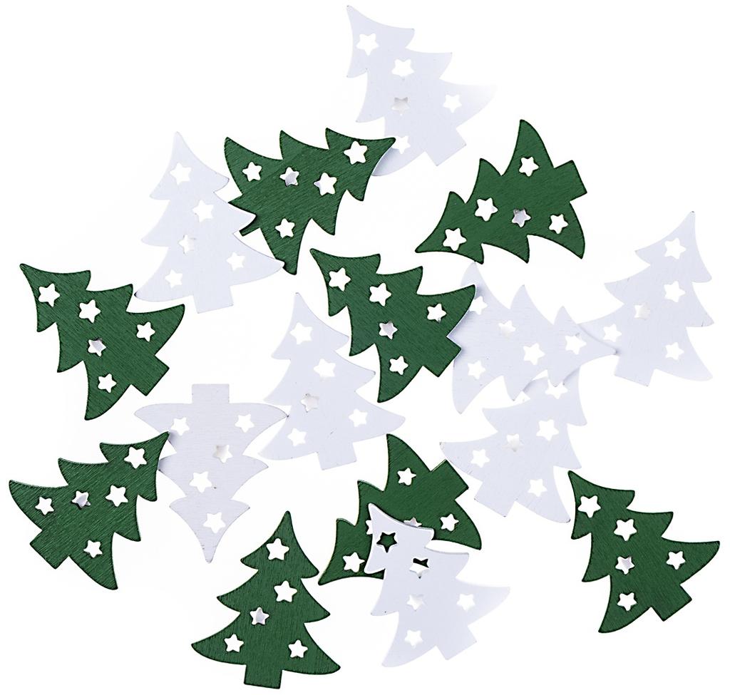 Self-Adhesive Christmas Tree Wooden Shapes 16 Pcs