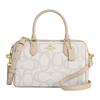 Rowan Satchel 25 Metal Logo Coated Canvas Handbag Medium Women Handbags Ivory CBM15-IMIVO