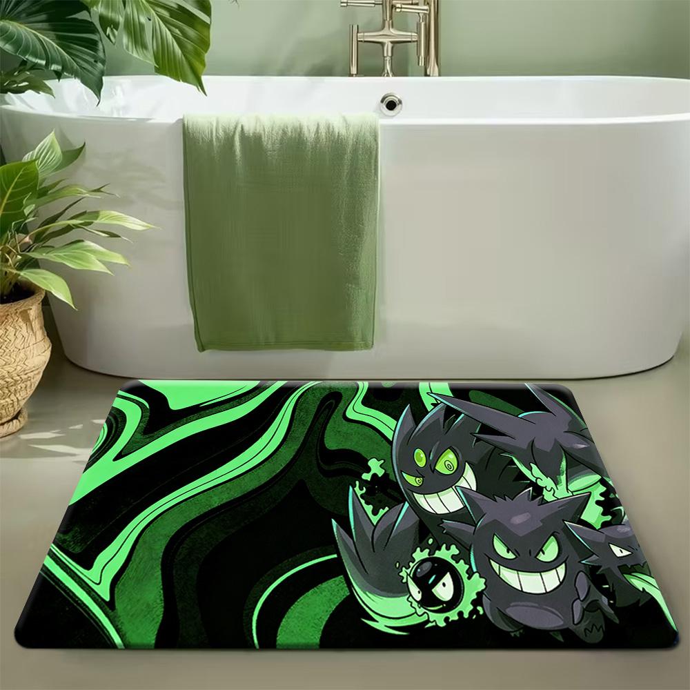 Pokemon Pikachu Graffiti Print Non-Slip Doormat for Home Decor