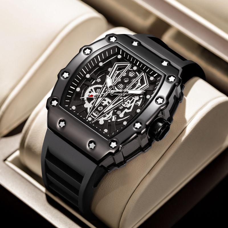 UTHAI BK131 Sportliche Herrenuhr Mode Tonneau-förmige Quarzuhr Wasserdicht Kalender Nachtlicht Uhren für Herren