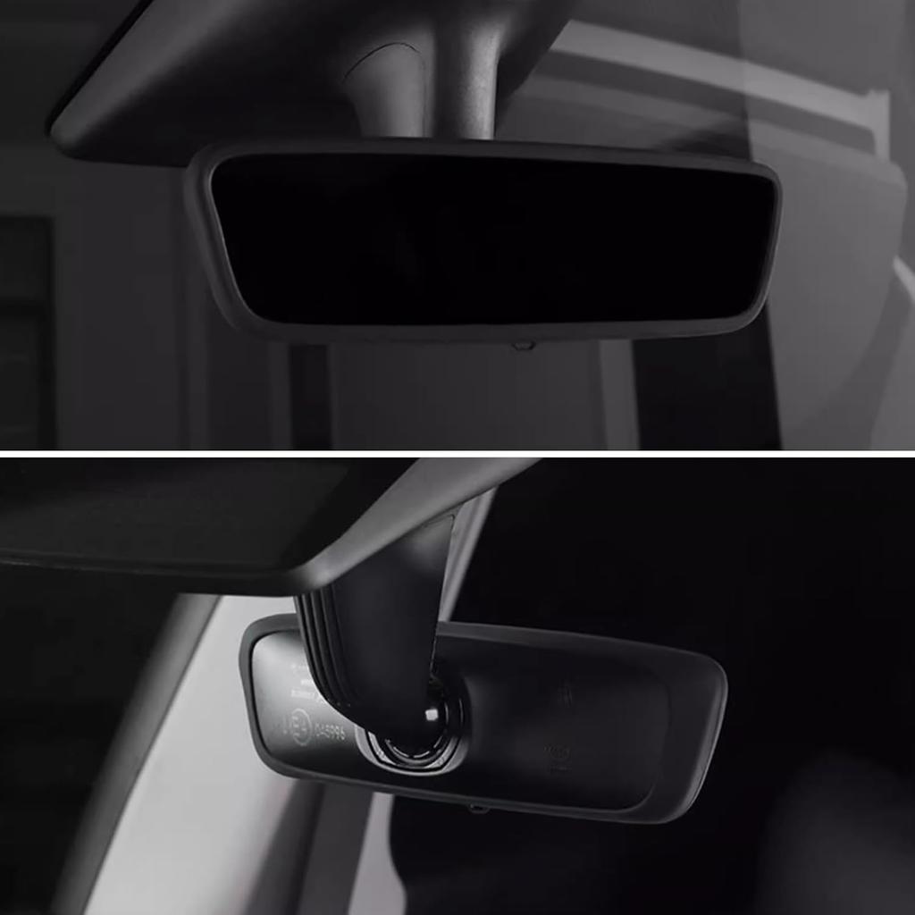 2PCS Protector Trim Frame for Tesla Model 3 Model Y Central Control Screen Cover Rearview Mirror Cover Silicone Center Console