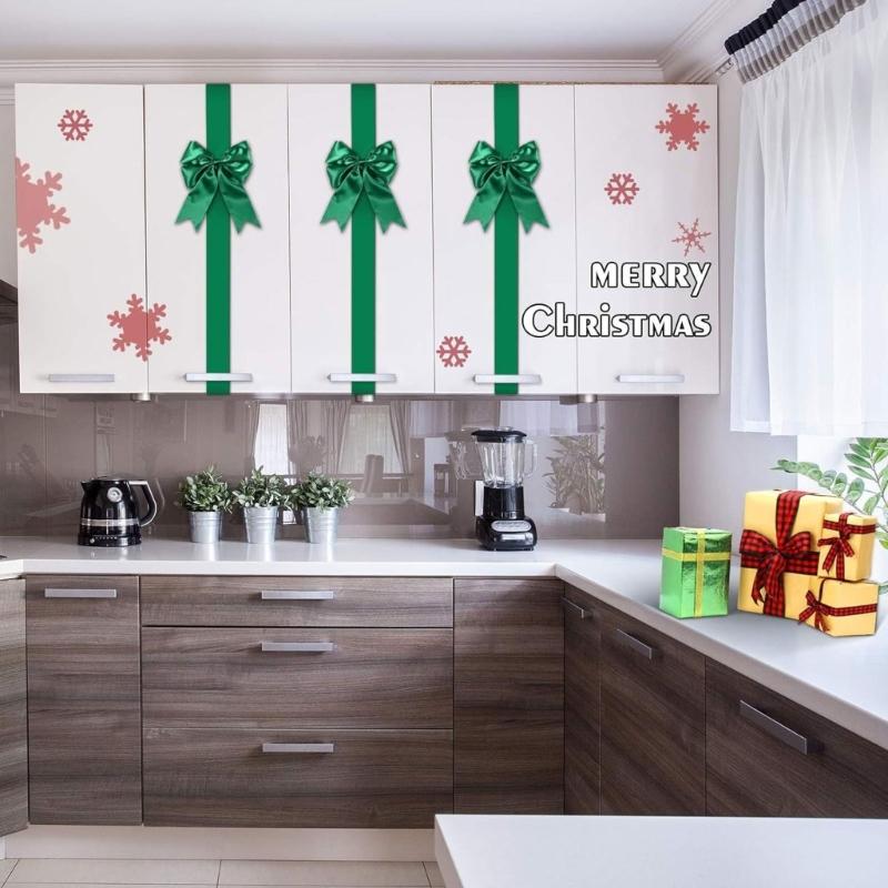 Versatile Festival Bowknot Decoration For Hanging On Doors Wall And Cabinets Polyester Christmas Accent