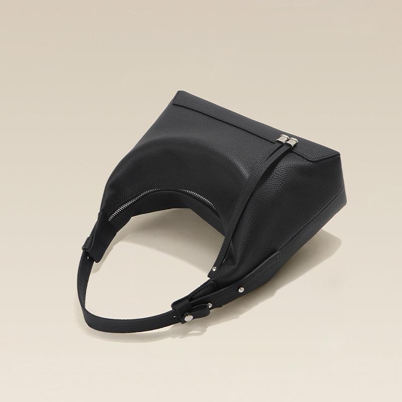Hobo Top Layer Cowhide Shoulder Bag High-end Women's Genuine Leather Armpit Niche Commuting Hand-held Lunch Box Dumpling