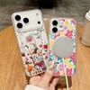 For Magsafe Colorful Flower Phone Case For Iphone 17 Air 16 15 13 12 11 Pro Max 16E Mini 14 Plus Magnetic Wireless Charge Cover