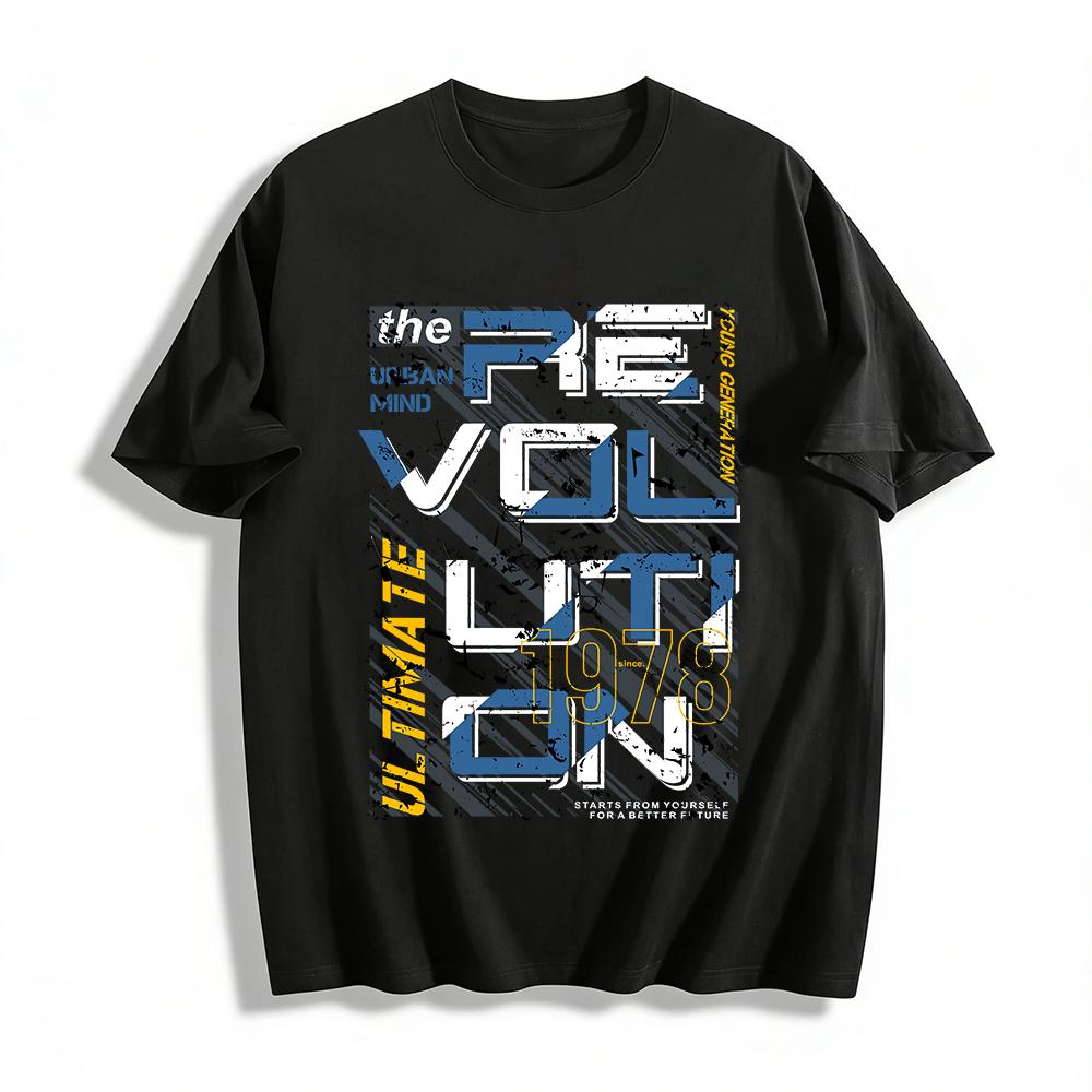

Vintage 1978 Letter Print T-Shirt Urban Street Style Cool Top For Youth Pure cotton T-shirt XXS