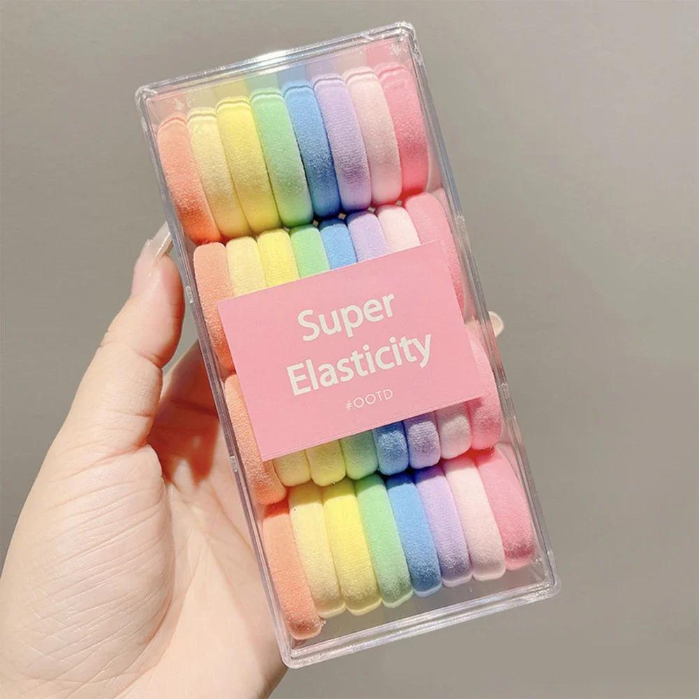 1Pc Brown Black Rubber Band Simulation Wig Hair Ring Straight Hair Tie Rope Ponytail Elastic Hair Bands Hair Accessories Girl