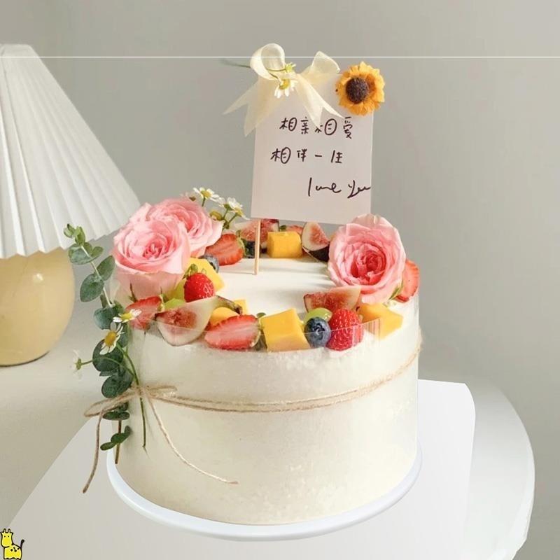 Simulation Fruit Cake 6/8 Inch Fake Cake Model Food Dessert Props Sweet Table Window Girl Boy Birthday Ornament Party Home Decor