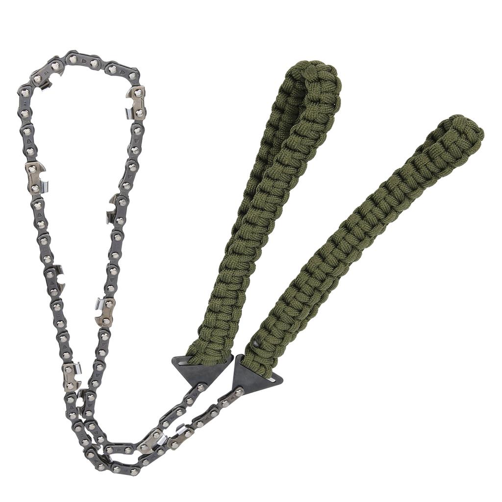 11 Teeth Chain Saw Outdoor Survival Stainless Steel Wire ket Chainsaw with Paracord Emergency Tool