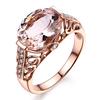 Elegant Rose Gold Color Crystal Flower Wedding Rings For Women Jewelry Accessories