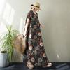 DIMANAF New 2026 Women Plus Size Summer Beach Lady Long Black Dress Loose Oversize Maxi Floral Print Sundress Clothing