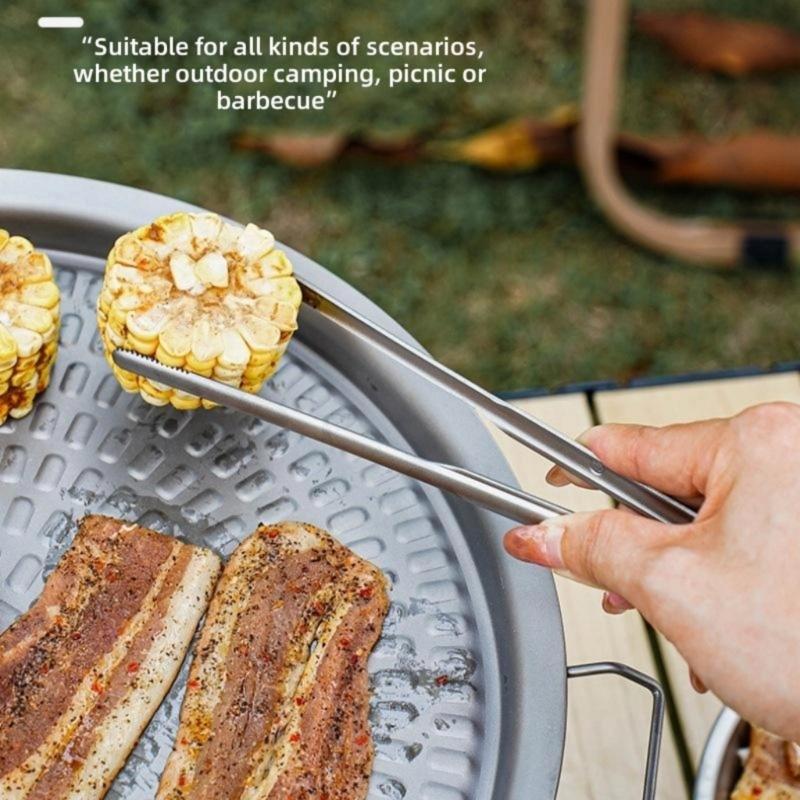 Household Kitchen BBQ Tongs Heat Resistant & Rustproof Grilling Serving Tongs Cooking Tweezers with Ergonomic Grip