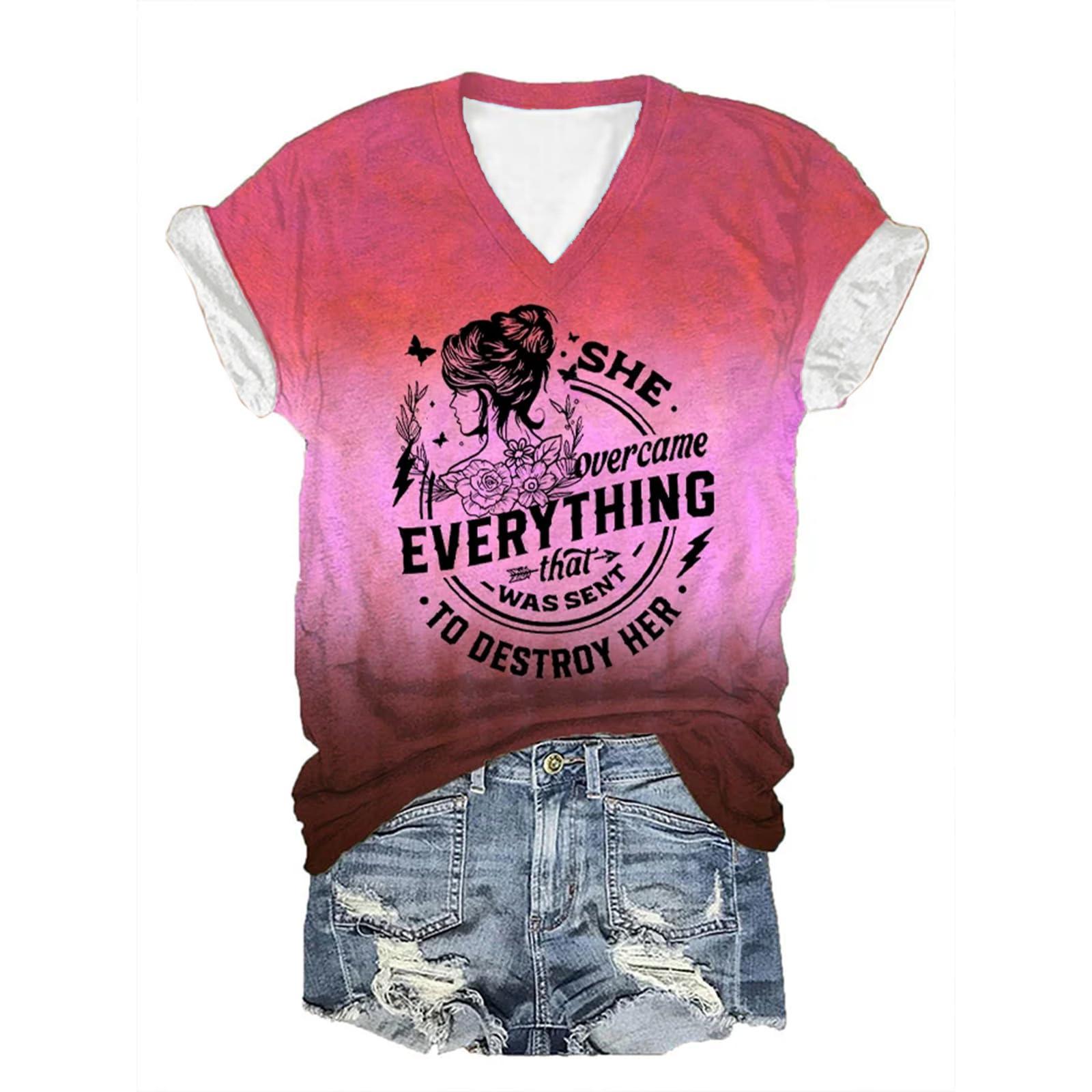 

Women s 3D digital printed spring/summer slim fit comfortable top V-neck T-shirt 3420 EMA 4XL