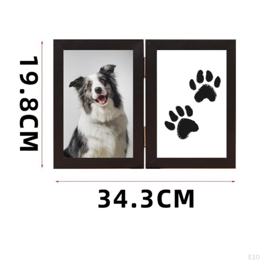 Double Photo Frame Wooden Picture Tabletop for Parents, Pet Owners, Nursery, Desk