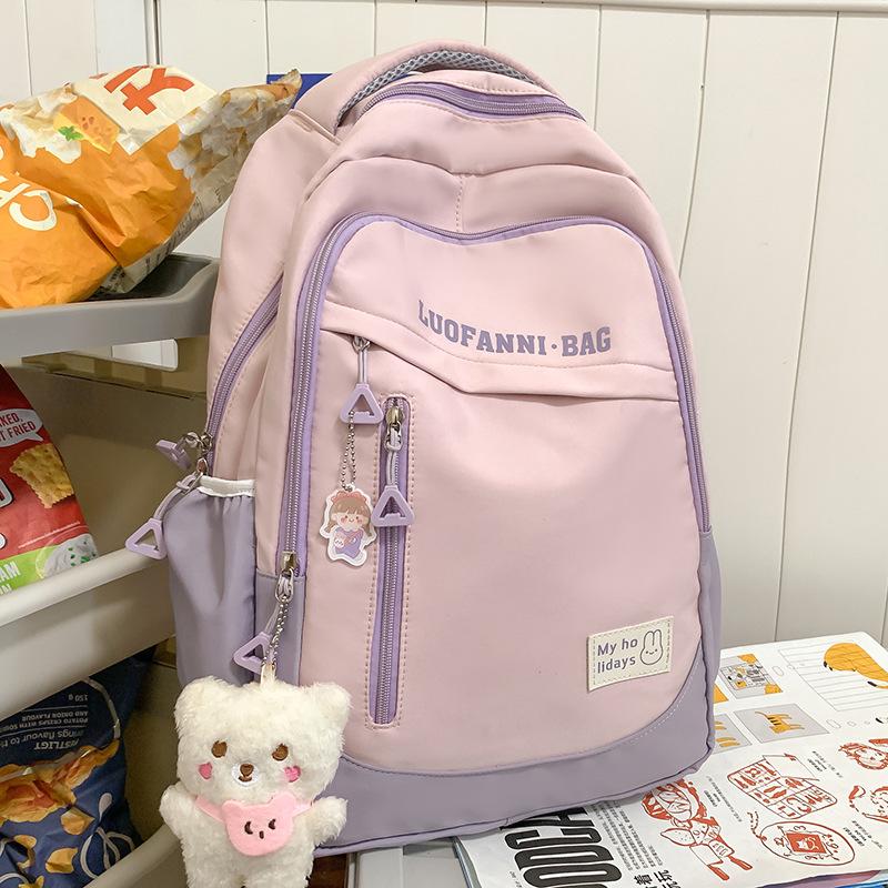Children's Schoolbags Elementary School Students Junior High School Girls Splicing Backpacks High School Students College Students Backpacks